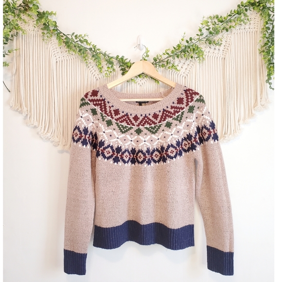 blush & bloom Sweaters - Blush & Bloom Boutique Colorful Nordic Fairisle Long Sleeve Knit Sweater sz L